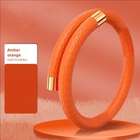 1PCS Aromatherapy Bracelet for Women & Men - Natural Essential Oil Diffuser Jewelry, Long-Lasting Scent (Color: Orange)