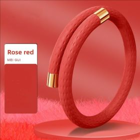 1PCS Aromatherapy Bracelet for Women & Men - Natural Essential Oil Diffuser Jewelry, Long-Lasting Scent (Color: Rose Red)