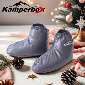 Kamperbox Down Slippers Down Socks Camping Down Booties for Sleeping Bag Camping AQ3 (Color: Grey)