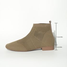 Plus Size Women's Boots Middle Tube Pointed Ankle Boots (Option: Camel-38)